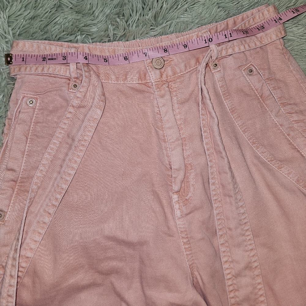 Zimmermann Cropped High-Rise Tapered Peach Jeans Size 0 - Picture 15 of 15
